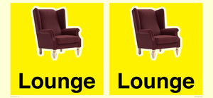 Lounge Dementia Friendly Yellow SIgn